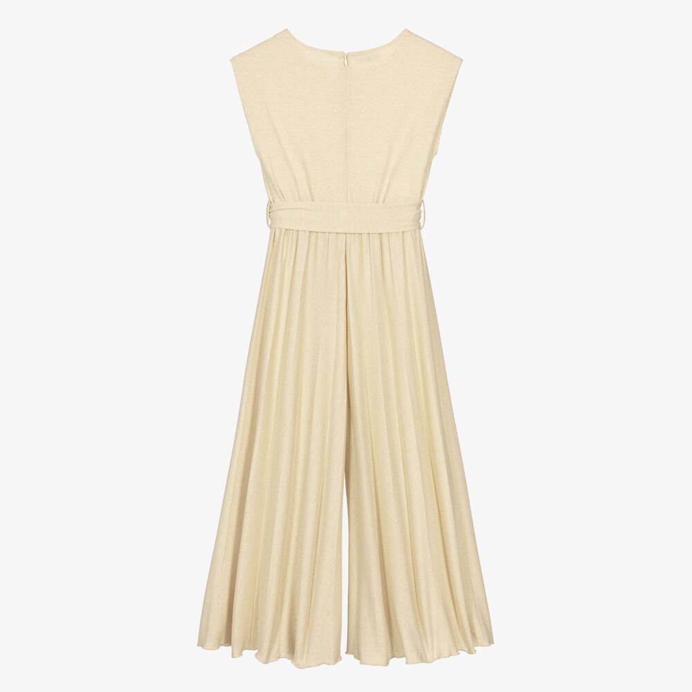 Elsy couture by-Girls Shimmery Gold Jersey Jumpsuit | Childrensalon Outlet