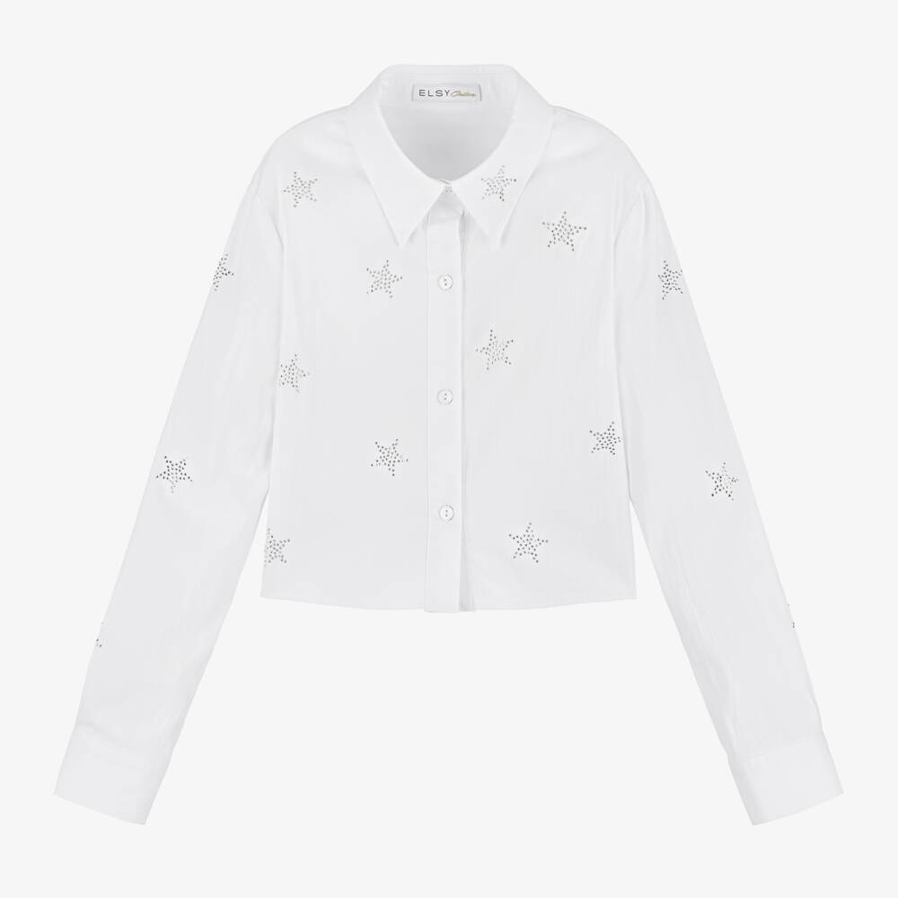 Elsy-Girls Silver Star Embellished Blouse | Childrensalon Outlet