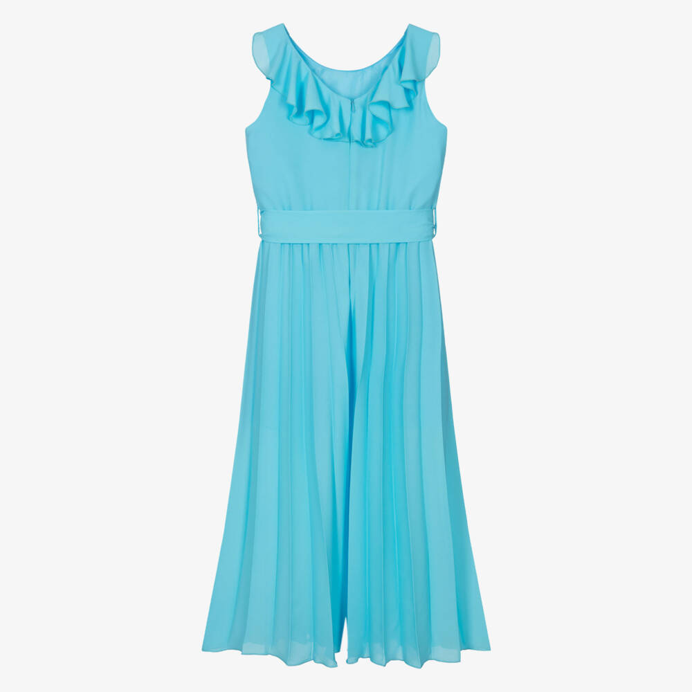 кутюр от Elsy-Комбинезон из голубого шифона для девочек | Childrensalon Outlet