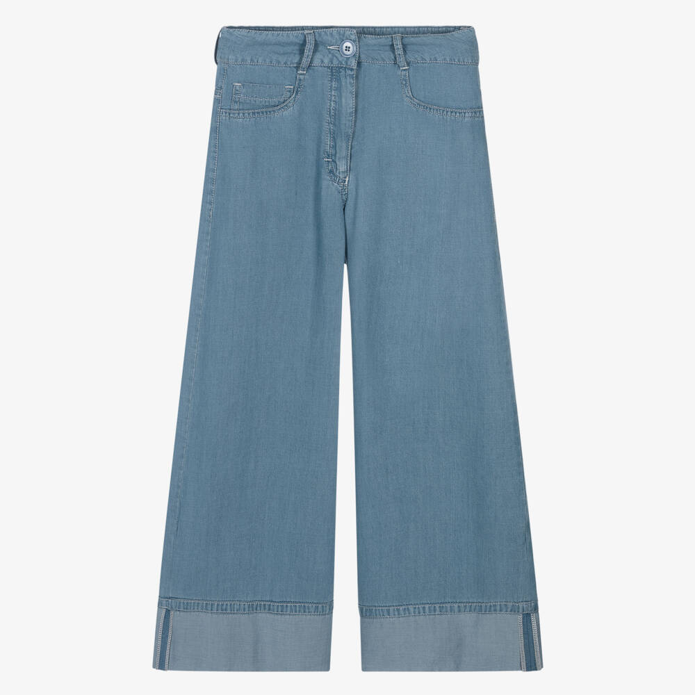 couture by Elsy-Girls Sky Chambray Wide-Leg Trousers | Childrensalon Outlet