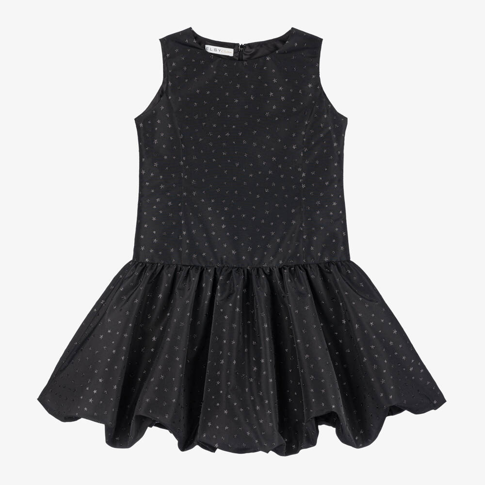 Elsy-Girls Sparkling Black Star Dress | Childrensalon Outlet