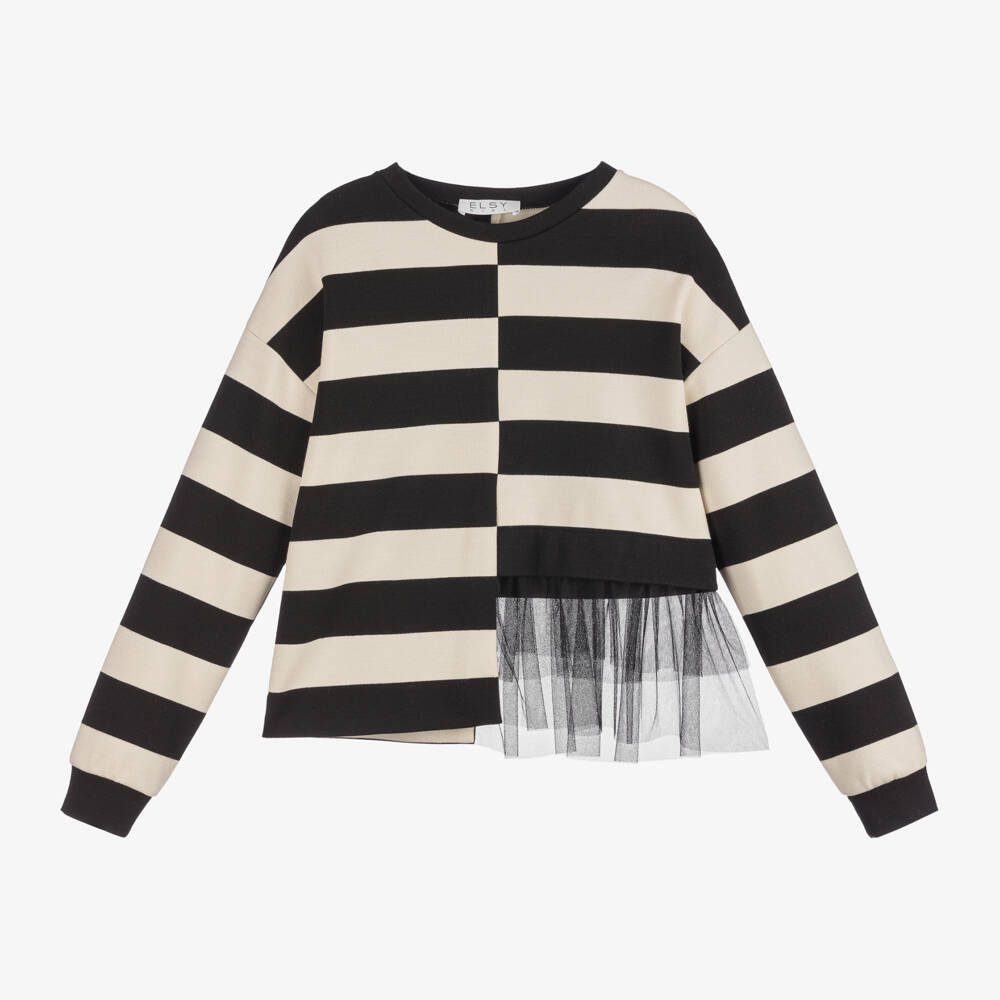 Elsy-Girls Striped Jersey Knit Top | Childrensalon Outlet