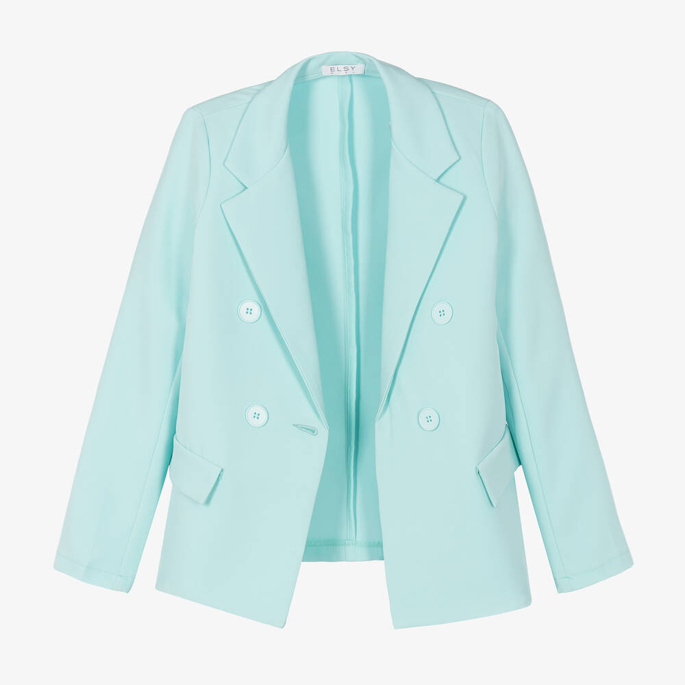 Elsy-Girls Turquoise Blue Crêpe Blazer | Childrensalon Outlet