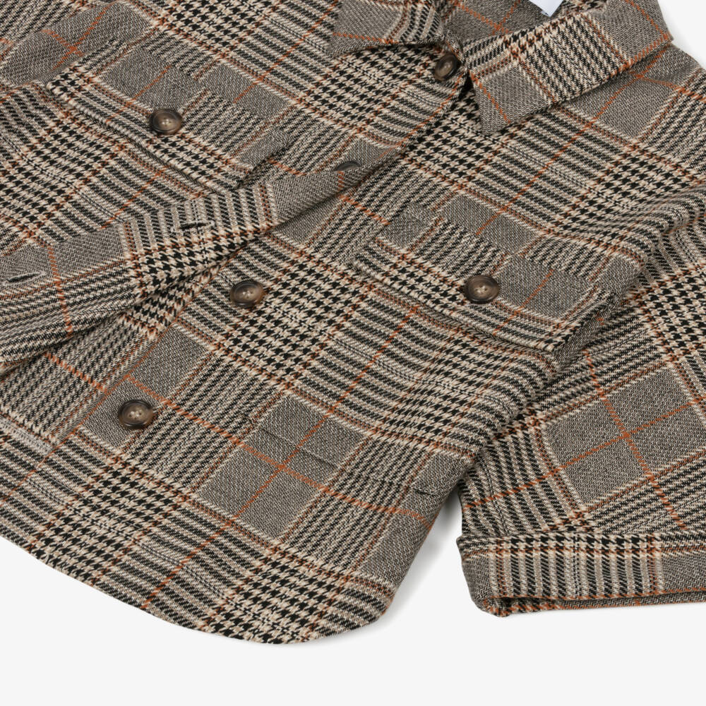 Elsy-Girls Vintage Check Pattern Cape | Childrensalon Outlet