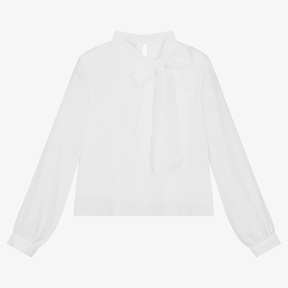 Elsy - Weiße Crêpe-Bluse für Mädchen | Childrensalon