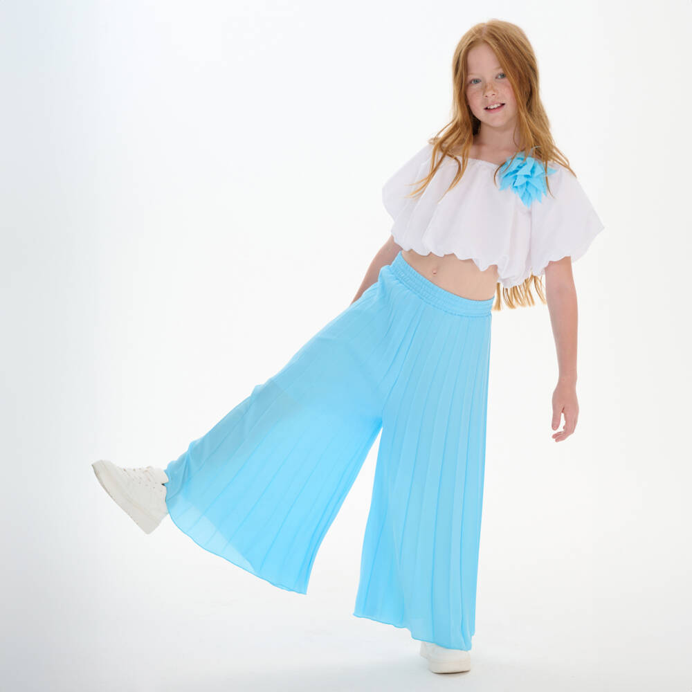 кутюр от Elsy-Белый топ с открытыми плечами для девочек | Childrensalon Outlet