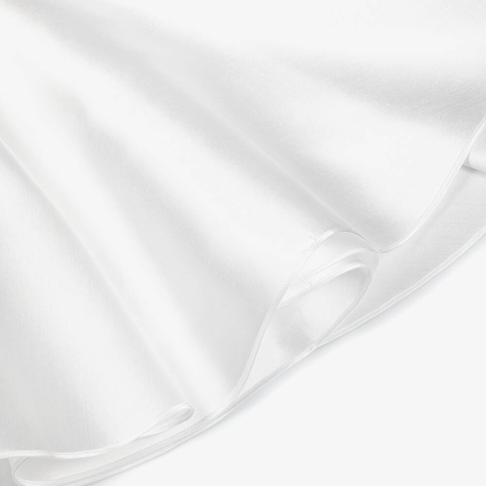 Elsy Couture-Girls White Satin Dress with Diamanté Chain Belt | Childrensalon Outlet