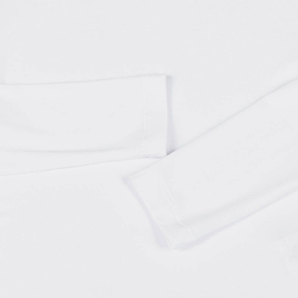 Elsy-Girls White Viscose Jersey Roll Neck Top | Childrensalon Outlet