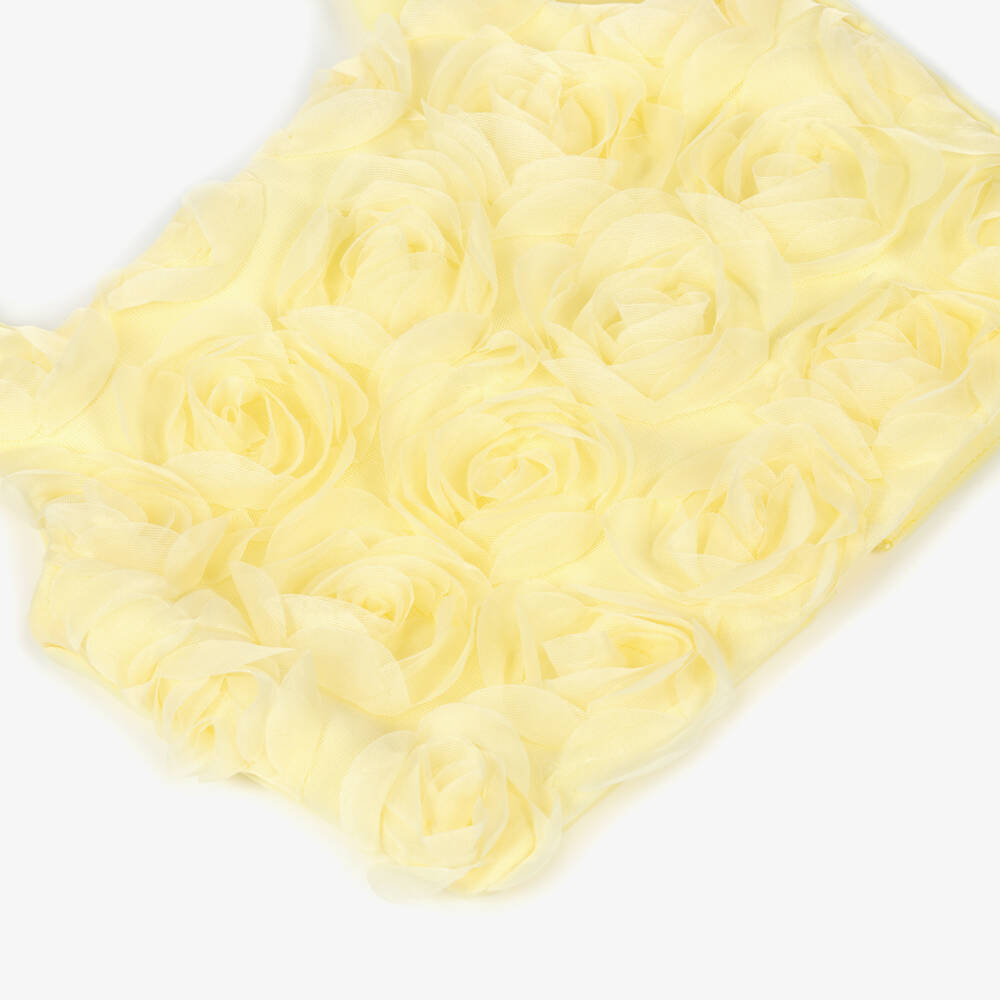 Elsy couture by-Girls Yellow Tulle Roses Blouse | Childrensalon Outlet