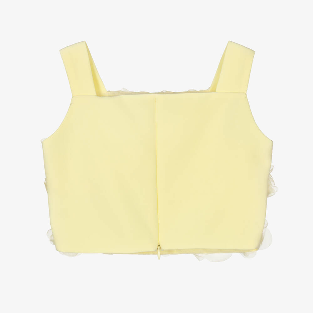 Elsy couture by-Girls Yellow Tulle Roses Blouse | Childrensalon Outlet