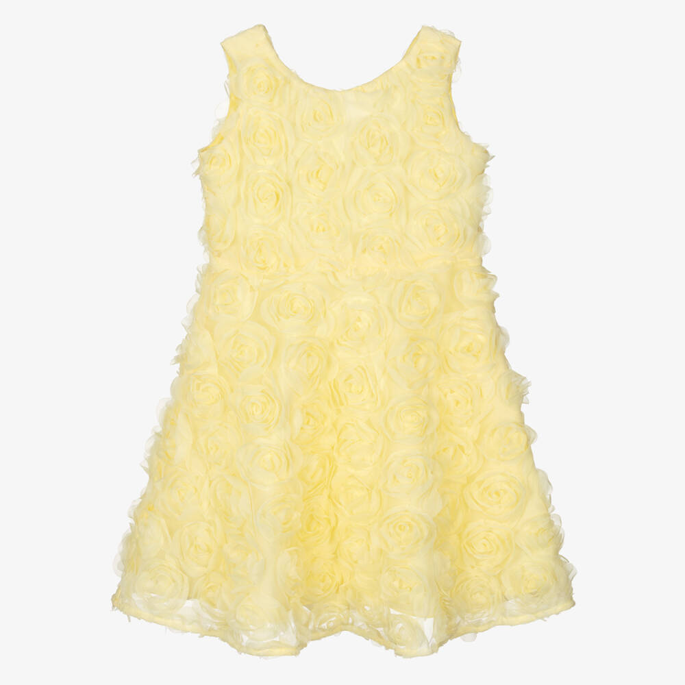 Elsy couture by-Girls Yellow Tulle Roses Dress | Childrensalon Outlet