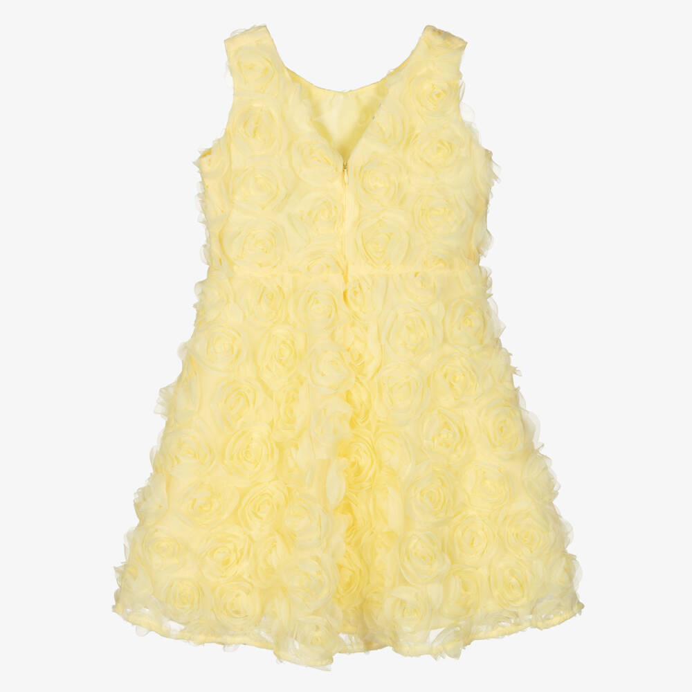 Elsy couture by-Girls Yellow Tulle Roses Dress | Childrensalon Outlet
