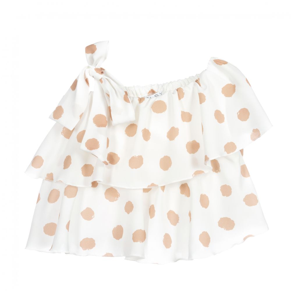 Elsy-Кремово-бежевая блузка из шифона | Childrensalon Outlet