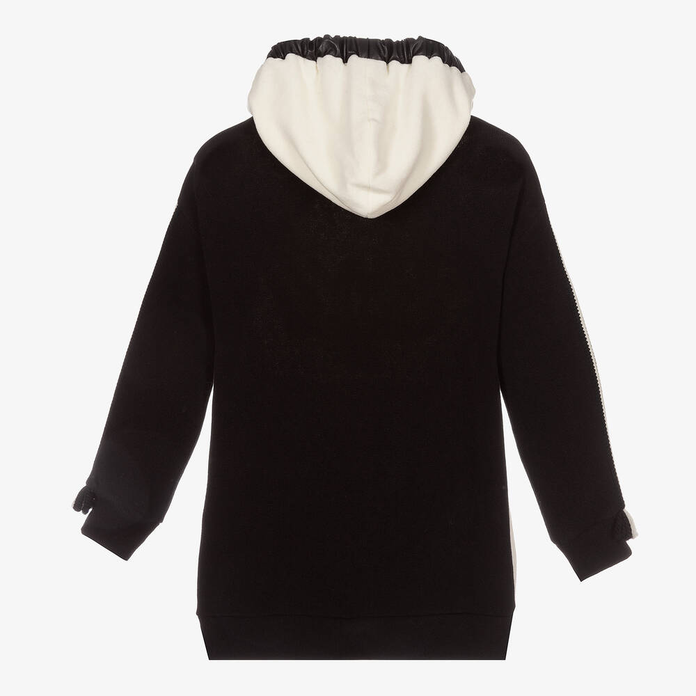 Elsy-Ivory & Black Long Sweater | Childrensalon Outlet