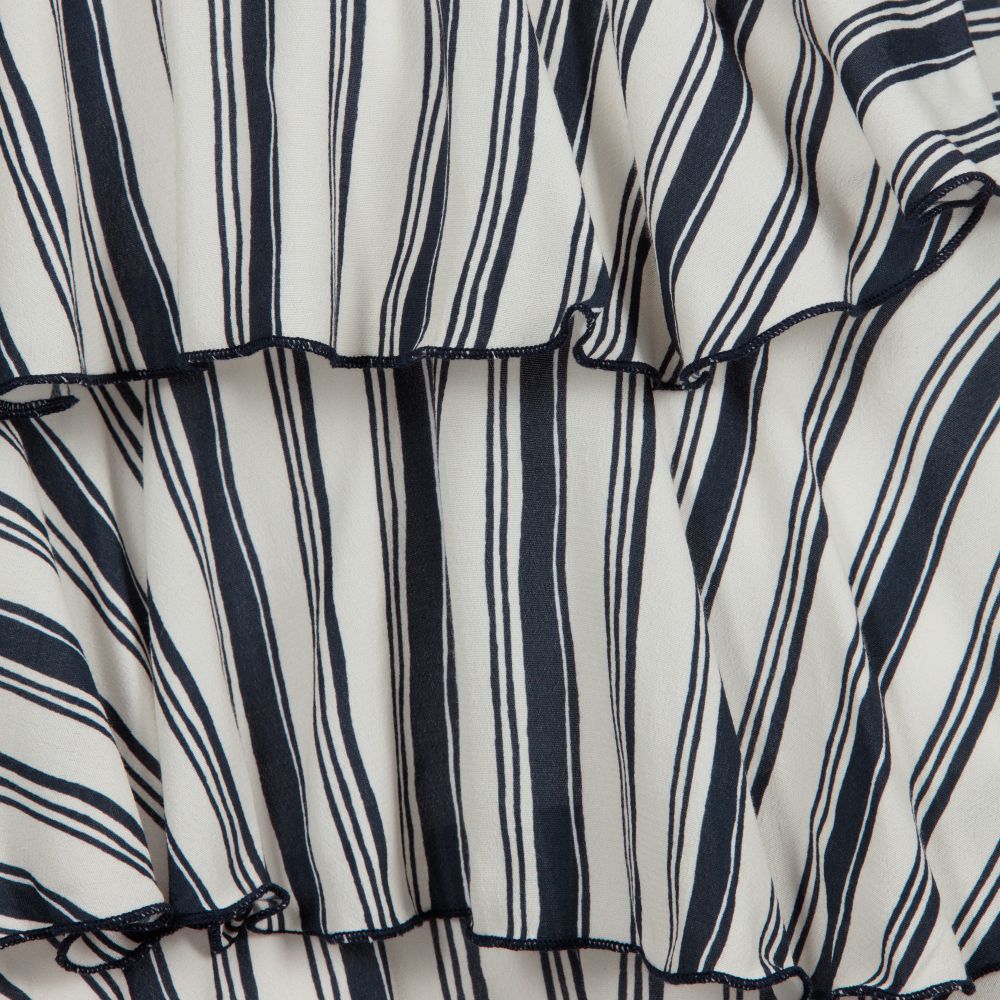 Elsy-Кремовое платье миди в синюю полоску | Childrensalon Outlet