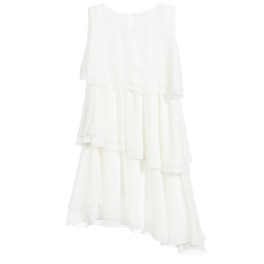 Elsy-Ivory Chiffon Tiered Dress | Childrensalon Outlet