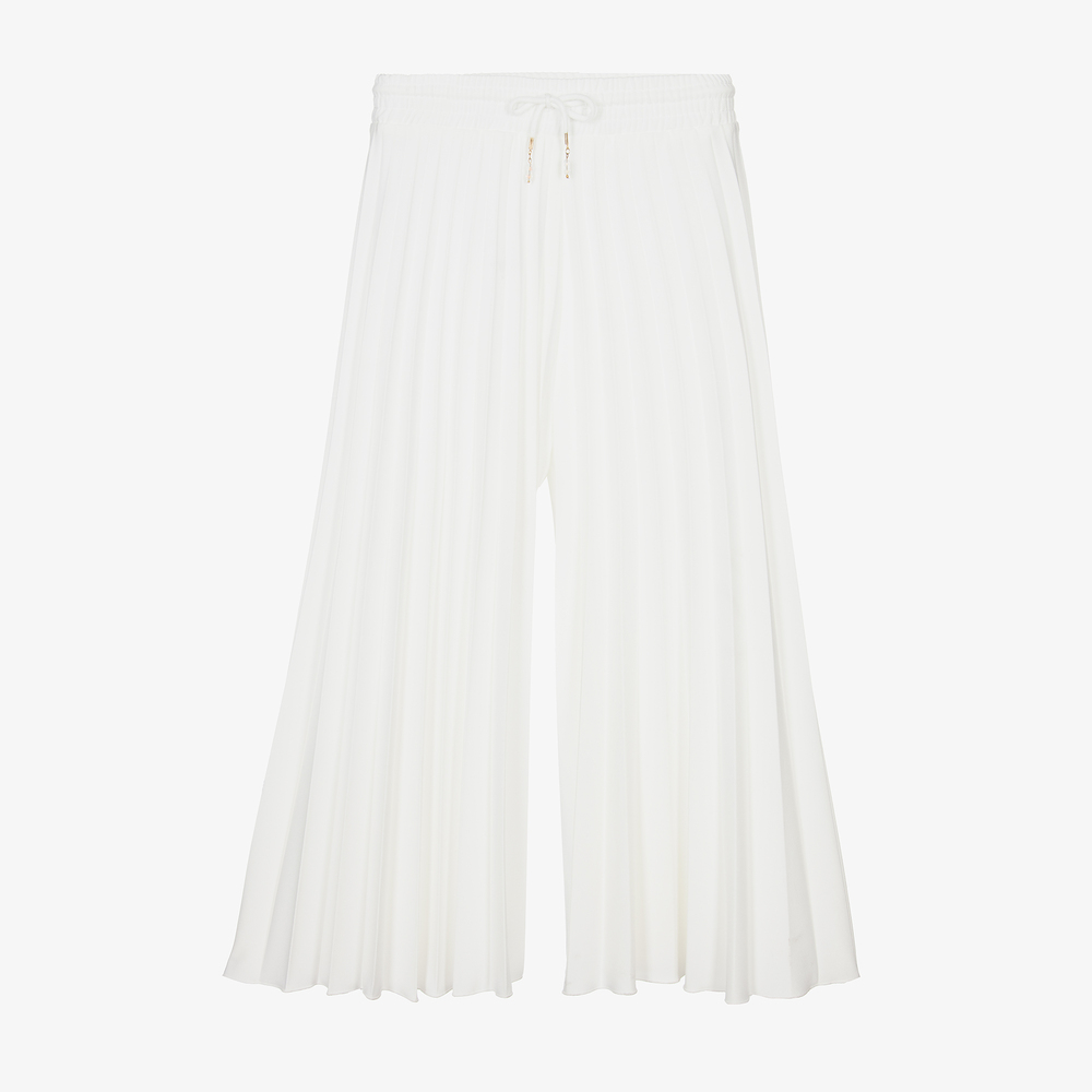Elsy - Ivory Pleated Palazzo Trousers | Childrensalon