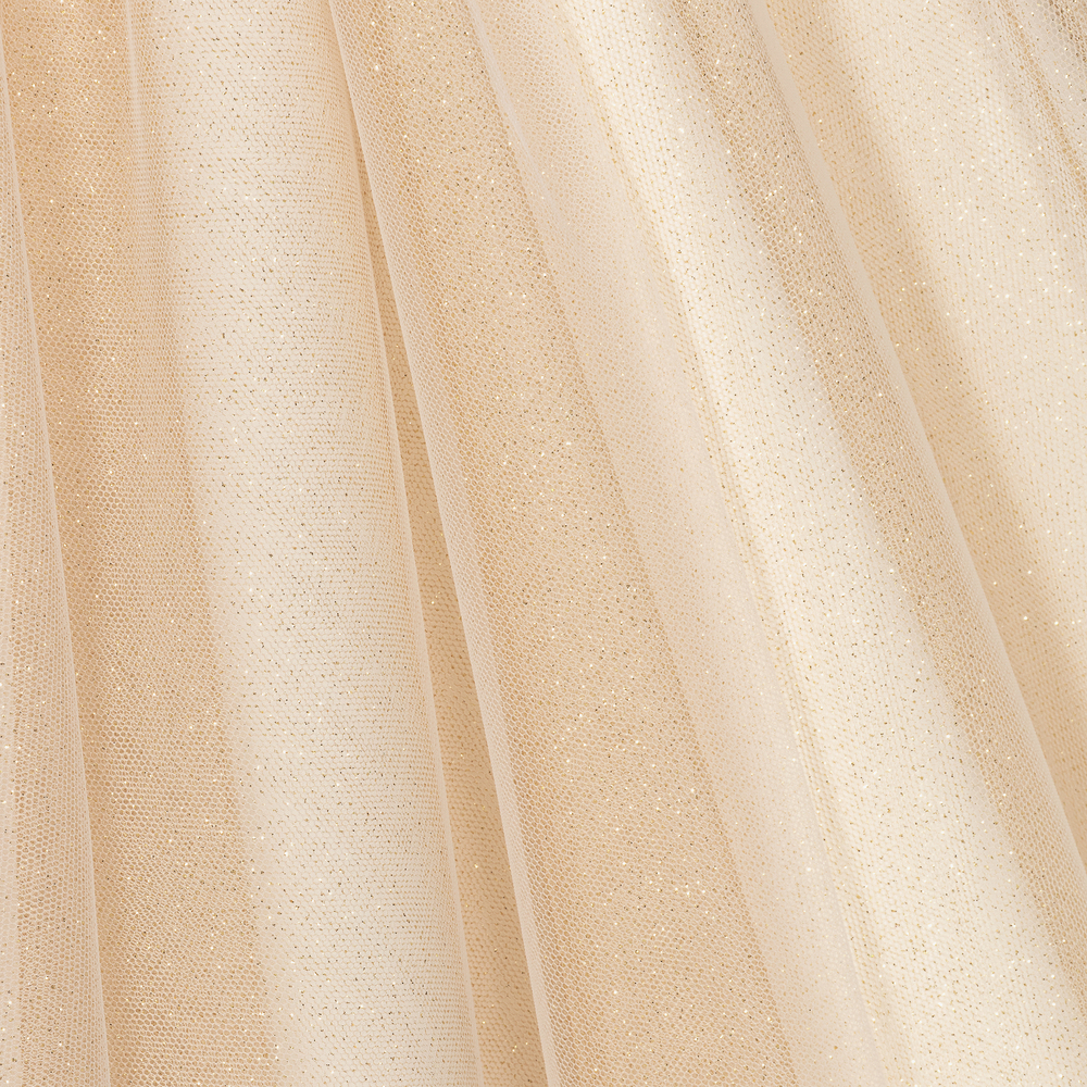 Elsy-فستان تول وساتان لون عاجي وذهبي | Childrensalon Outlet