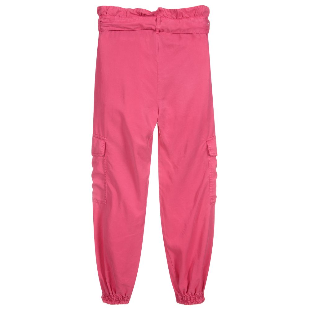 Elsy-Pink Viscose Cargo Trousers | Childrensalon Outlet