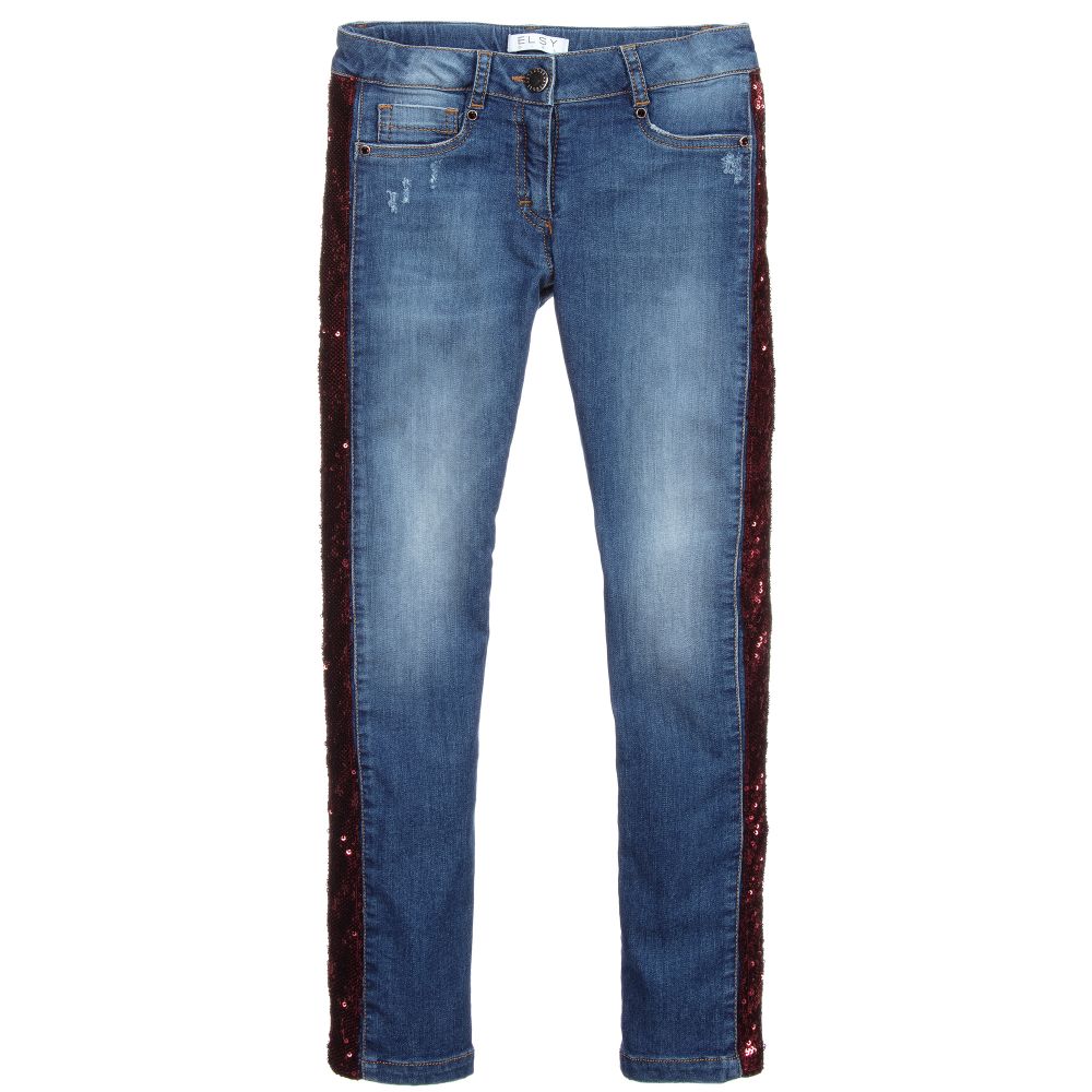 Elsy - Slim-Fit-Jeans mit Paillettenband | Childrensalon