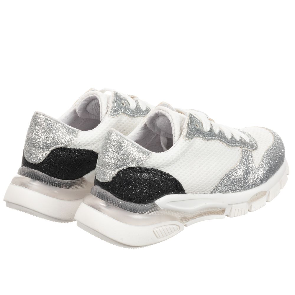 Elsy-Teen Silver & White Trainers | Childrensalon Outlet
