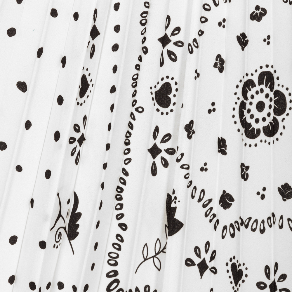 إلسي-تنورة ماكسي شيفون بكسرات لون أبيض وأسود | Childrensalon Outlet