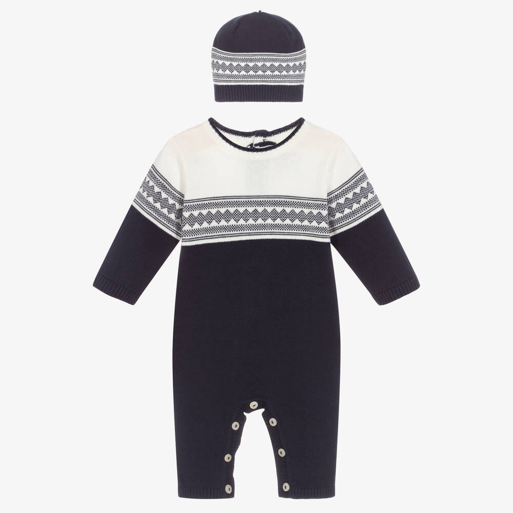 Emile et Rose - Baby Boys Blue Babysuit Set | Childrensalon