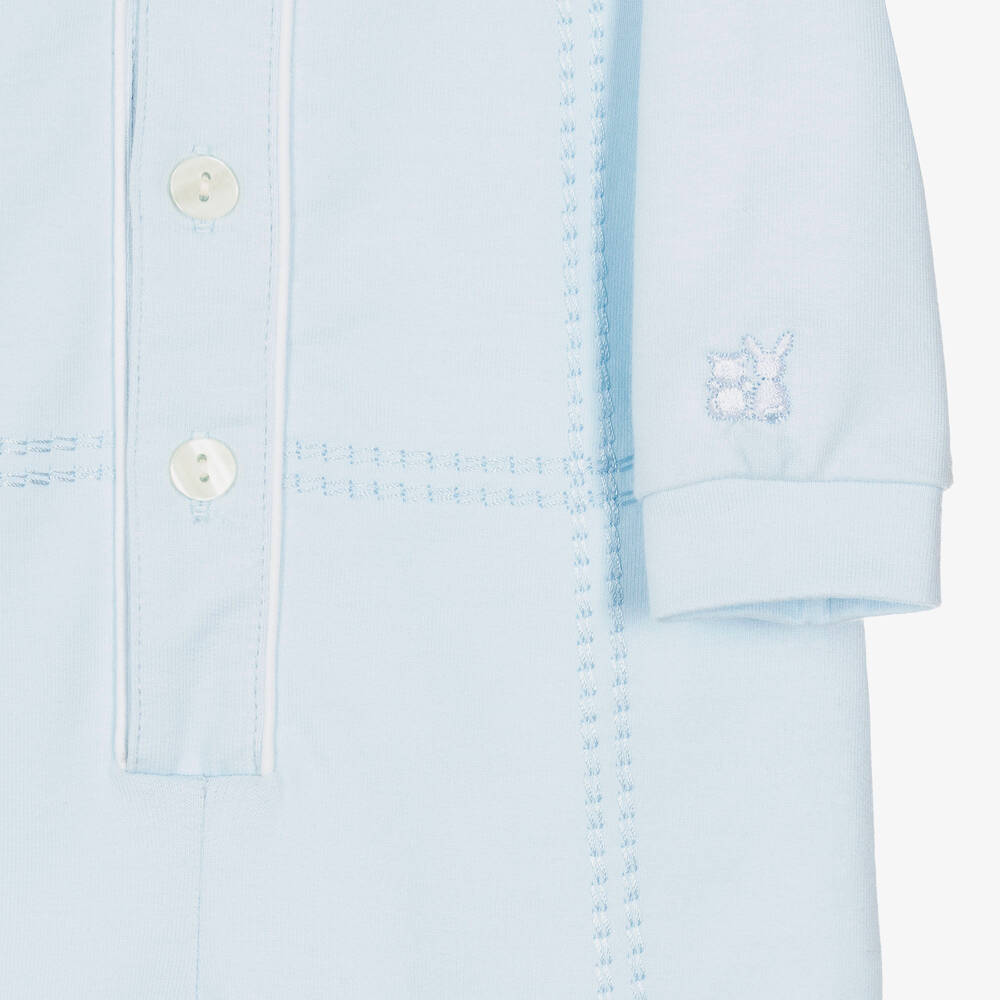 Emile et Rose-Baby Boys Blue Cotton Romper | Childrensalon Outlet