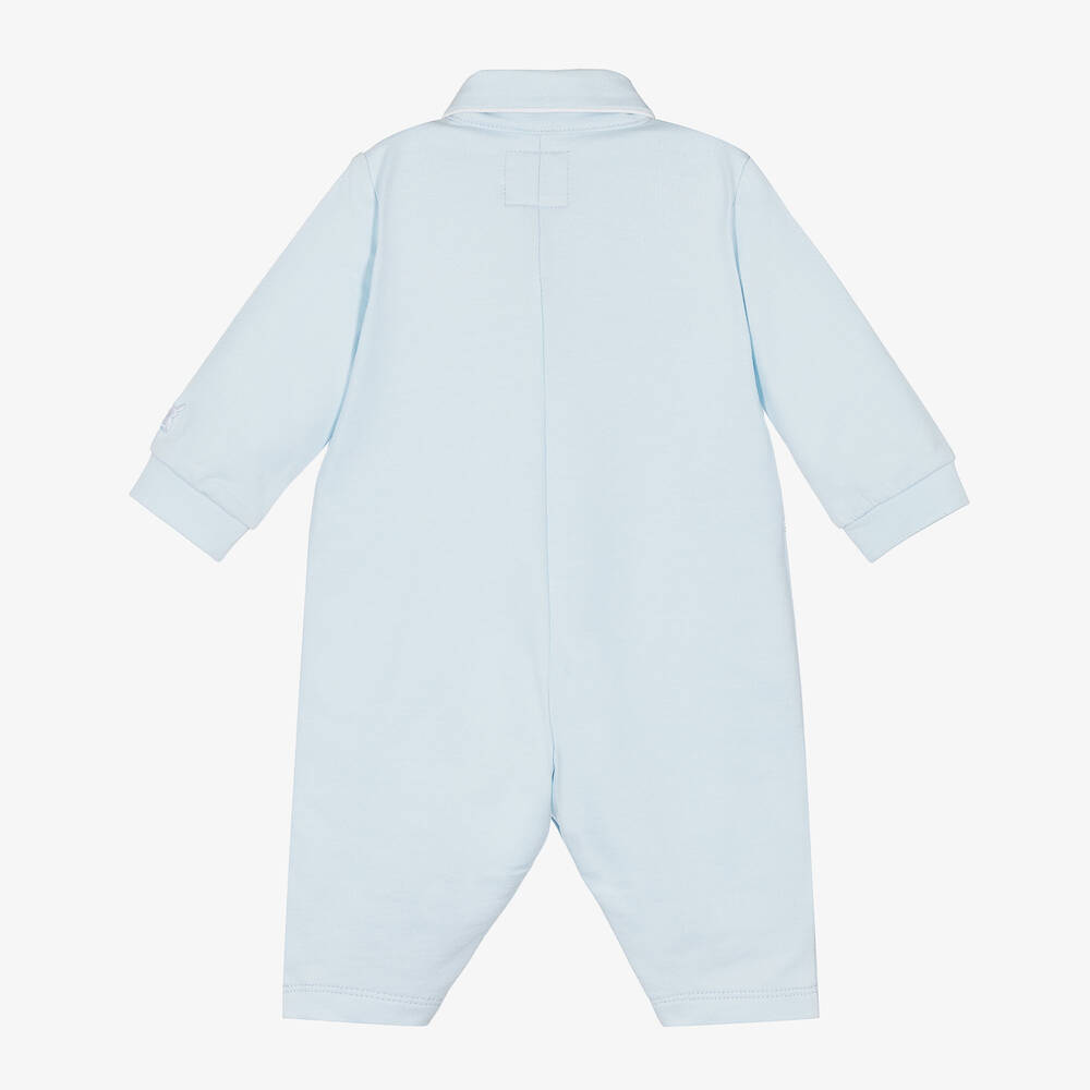 Emile et Rose-Baby Boys Blue Cotton Romper | Childrensalon Outlet