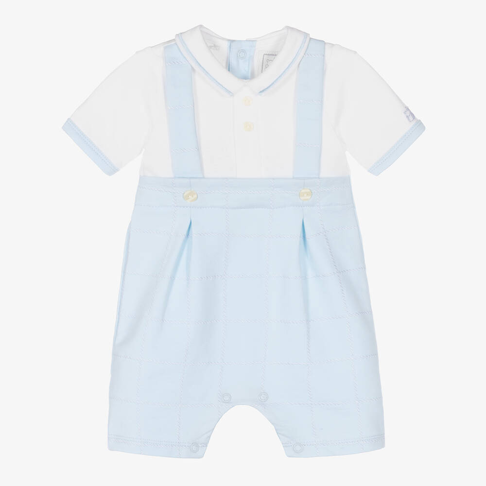 Emile et Rose-Baby Boys Blue Cotton Shortie | Childrensalon Outlet