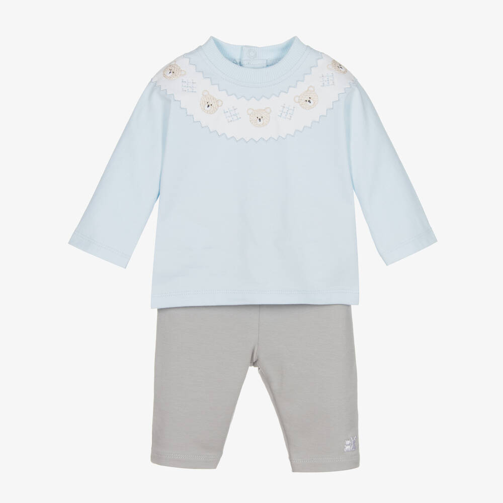 Emile et Rose - Ensemble pantalon coton bleu gris | Childrensalon