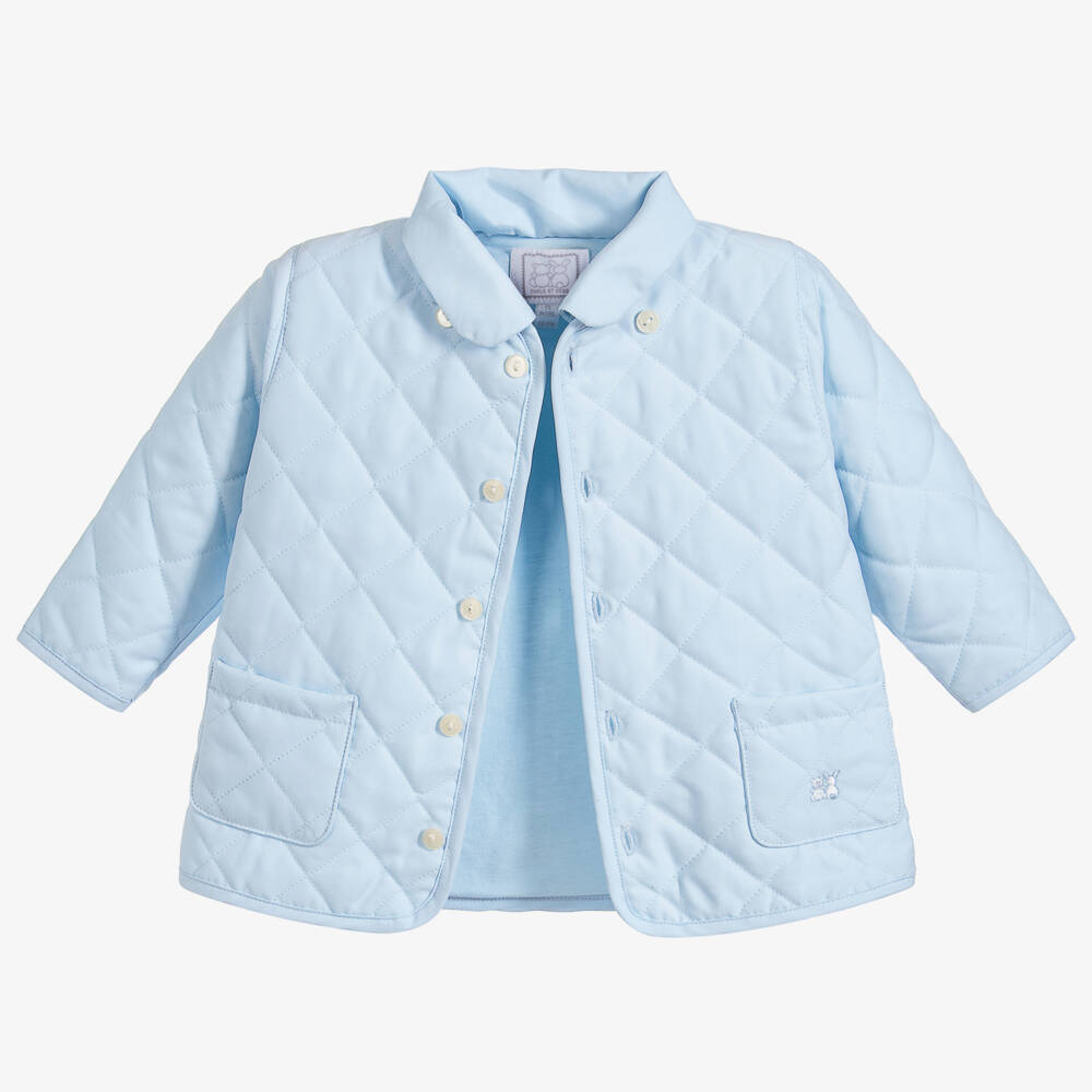 Emile et Rose-Baby Boys Blue Quilted Coat | Childrensalon Outlet