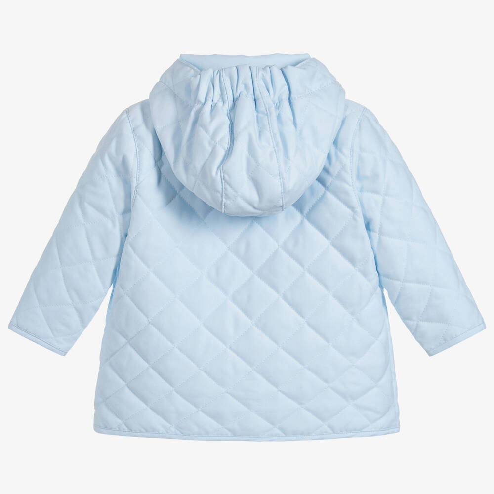 Emile et Rose-Baby Boys Blue Quilted Coat | Childrensalon Outlet