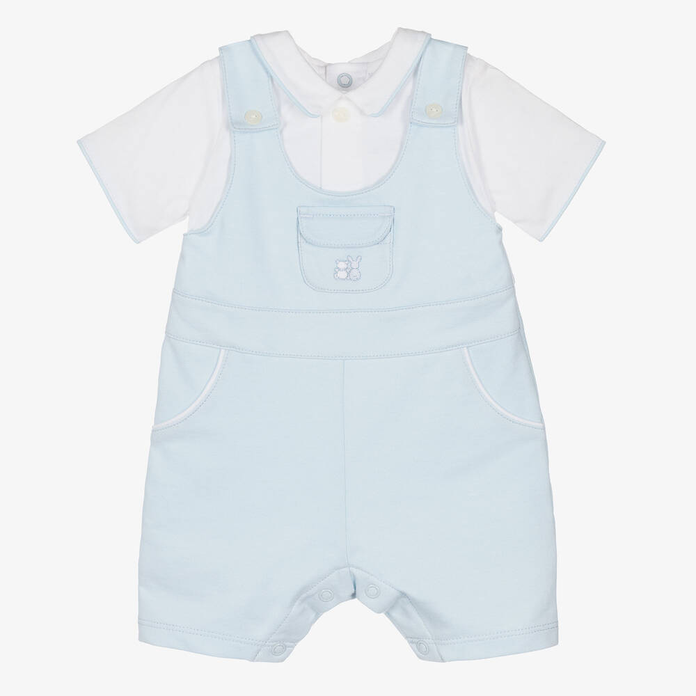 Emile et Rose-Baby Boys Blue & White Cotton Shortie | Childrensalon Outlet