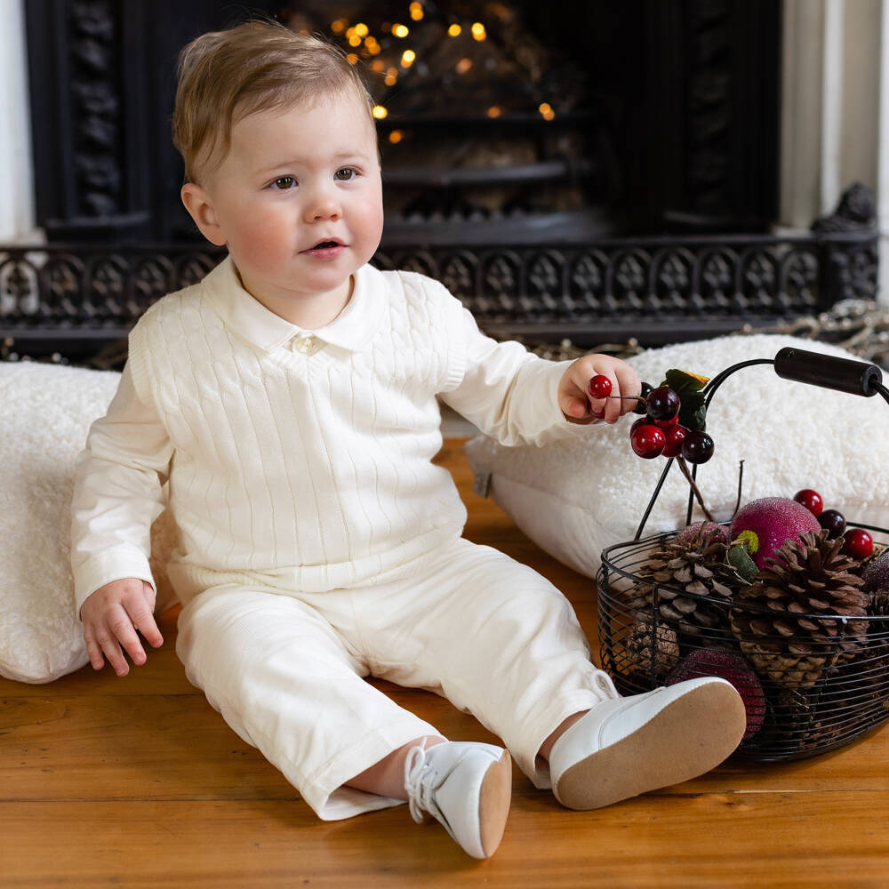 Emile et Rose-Baby Boys Ivory Trouser Set | Childrensalon Outlet