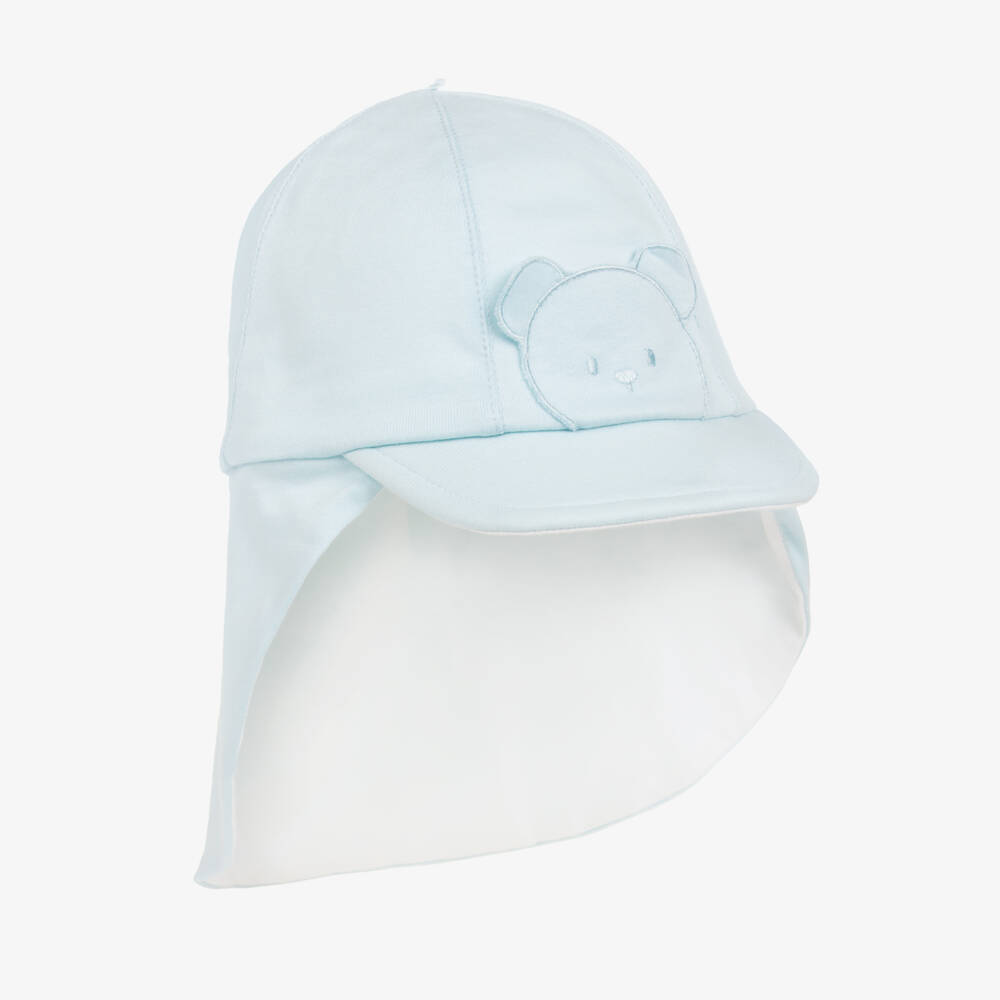Emile et Rose-Baby Boys Pale Blue Cotton Sun Hat | Childrensalon Outlet