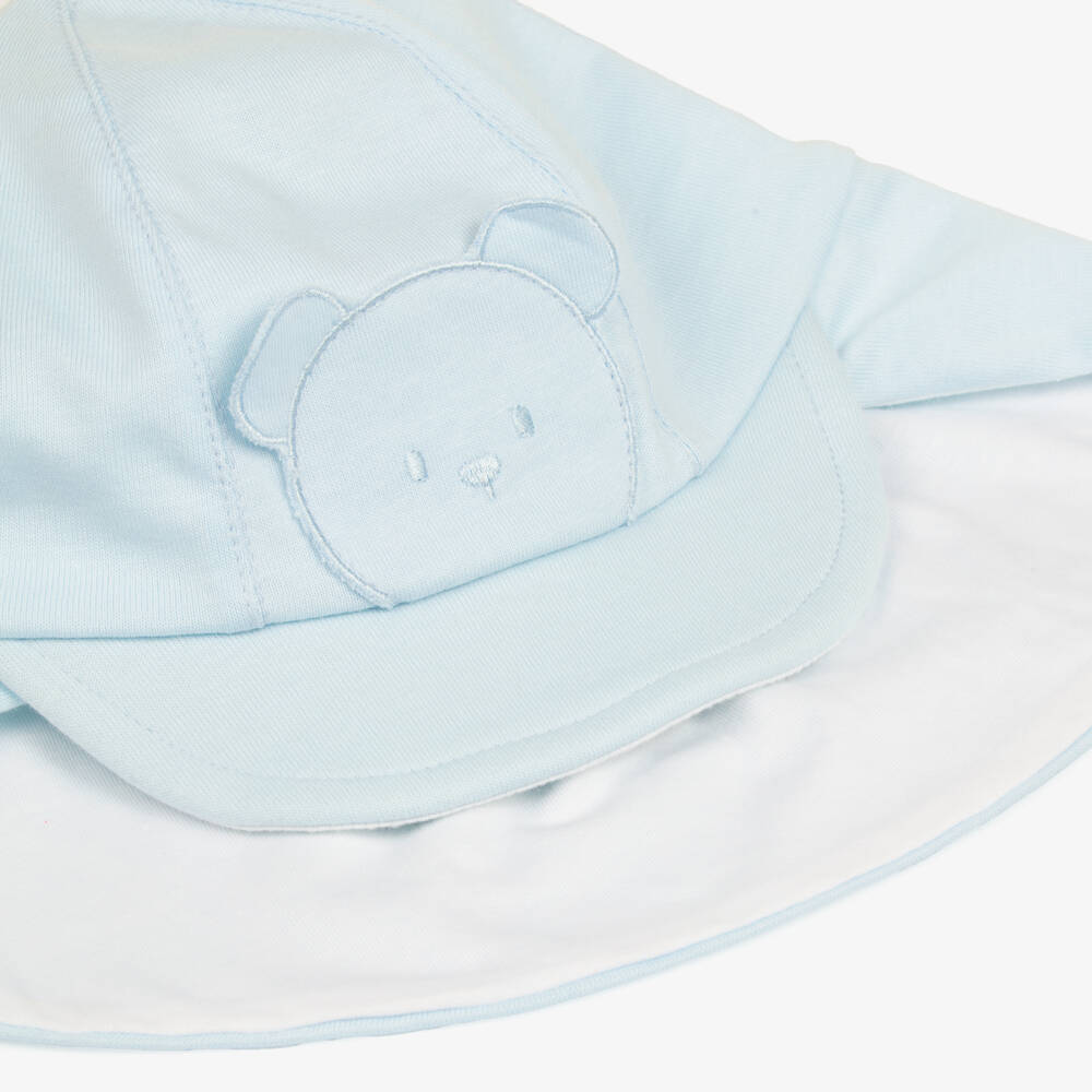 Emile et Rose-Baby Boys Pale Blue Cotton Sun Hat | Childrensalon Outlet