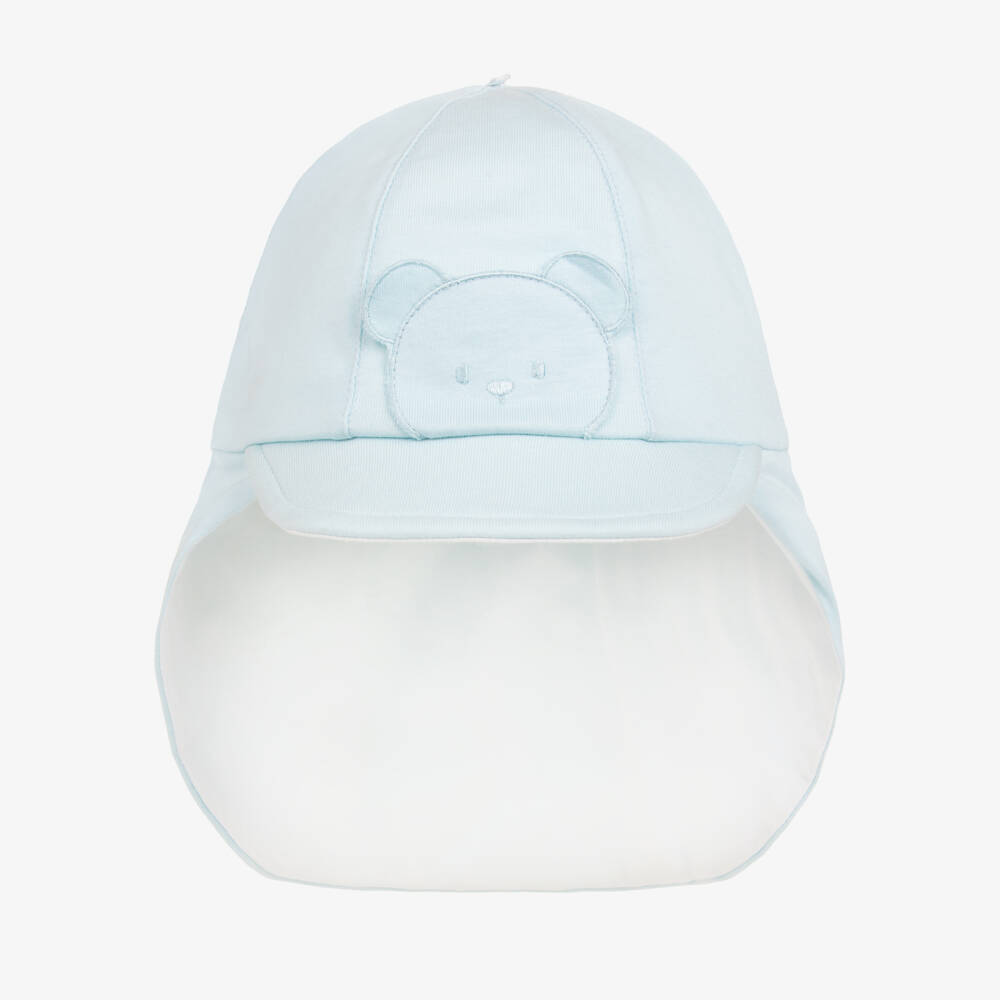 Emile et Rose-Baby Boys Pale Blue Cotton Sun Hat | Childrensalon Outlet