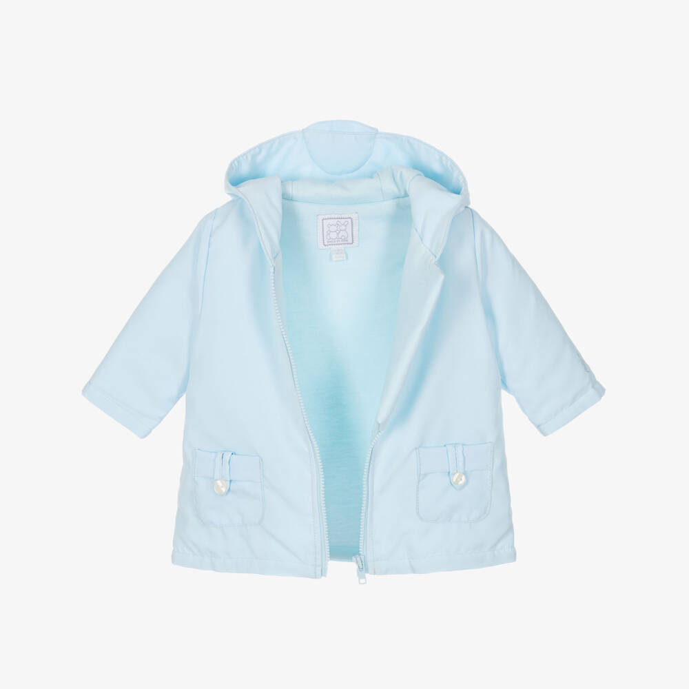 Emile et Rose-Baby Boys Pale Blue Teddy Hood Coat | Childrensalon Outlet