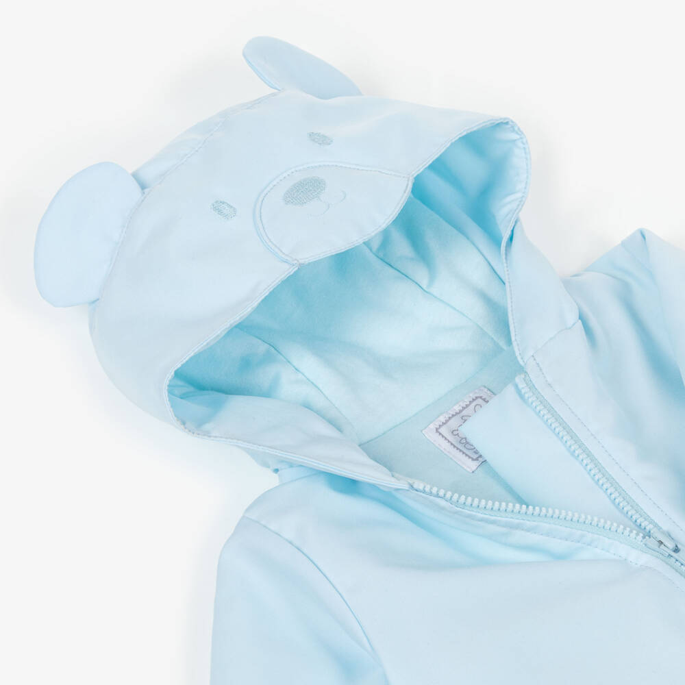 Emile et Rose-Baby Boys Pale Blue Teddy Hood Coat | Childrensalon Outlet