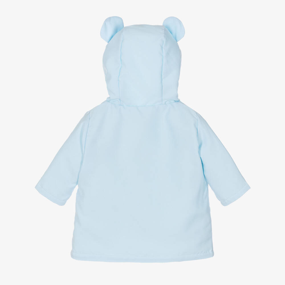 Emile et Rose-Baby Boys Pale Blue Teddy Hood Coat | Childrensalon Outlet