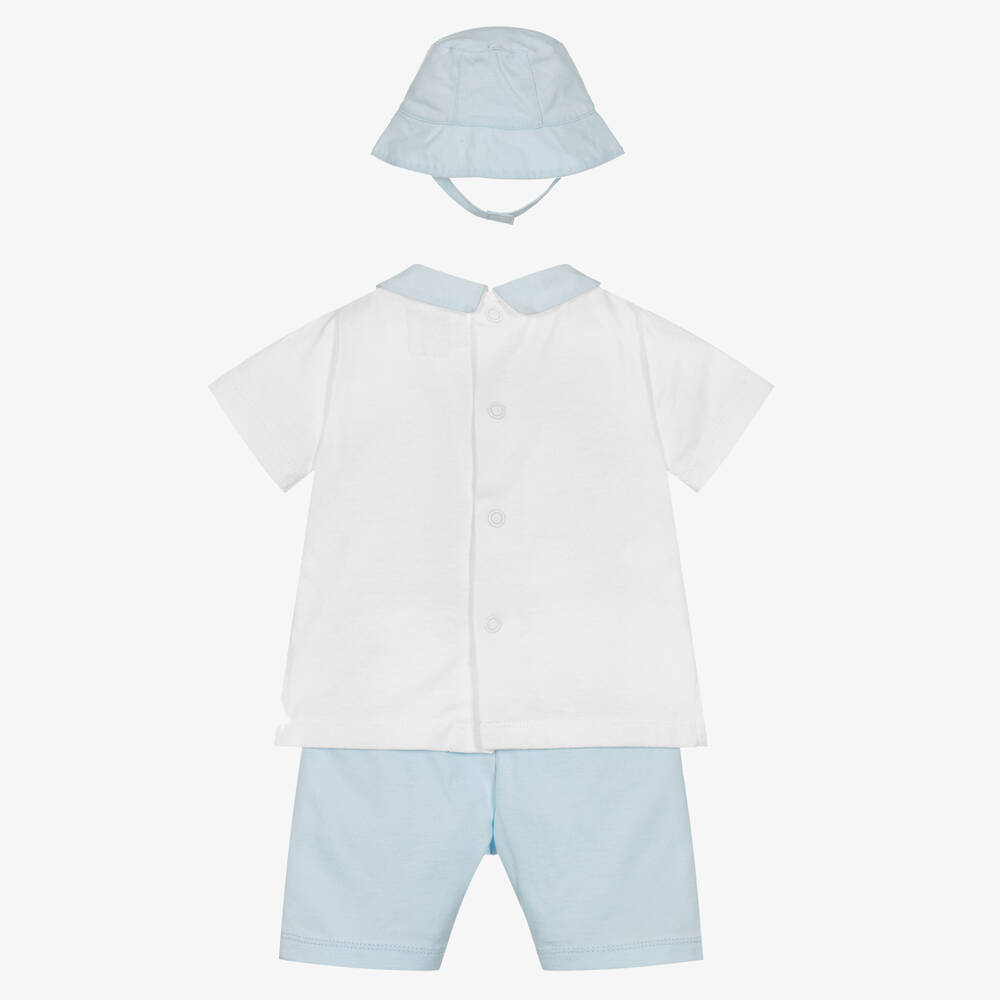 Emile et Rose-Бело-голубой комплект с шортами из хлопка | Childrensalon Outlet