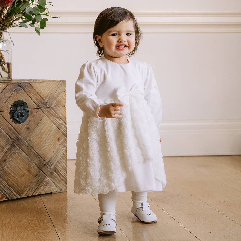 Emile et Rose-Кремовое хлопковое платье и колготки | Childrensalon Outlet