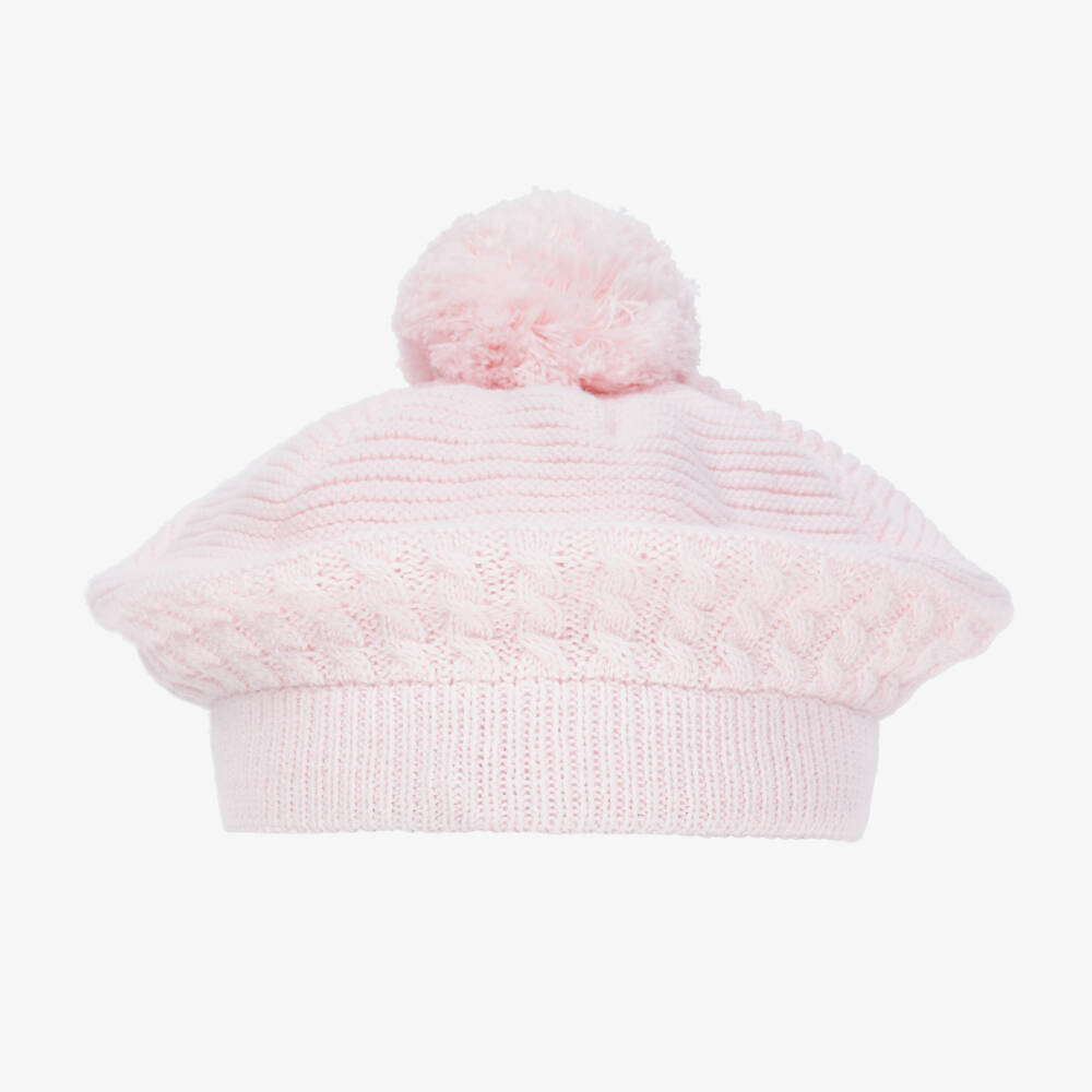 Emile et Rose-Baby Girls Pale Pink Cotton Beret | Childrensalon Outlet