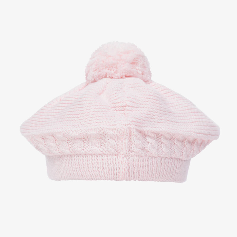 Emile et Rose-Baby Girls Pale Pink Cotton Beret | Childrensalon Outlet