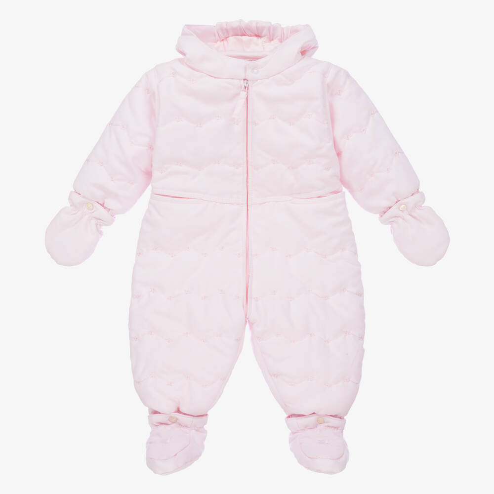 Emile et Rose-Baby Girls Pale Pink Snowsuit | Childrensalon Outlet