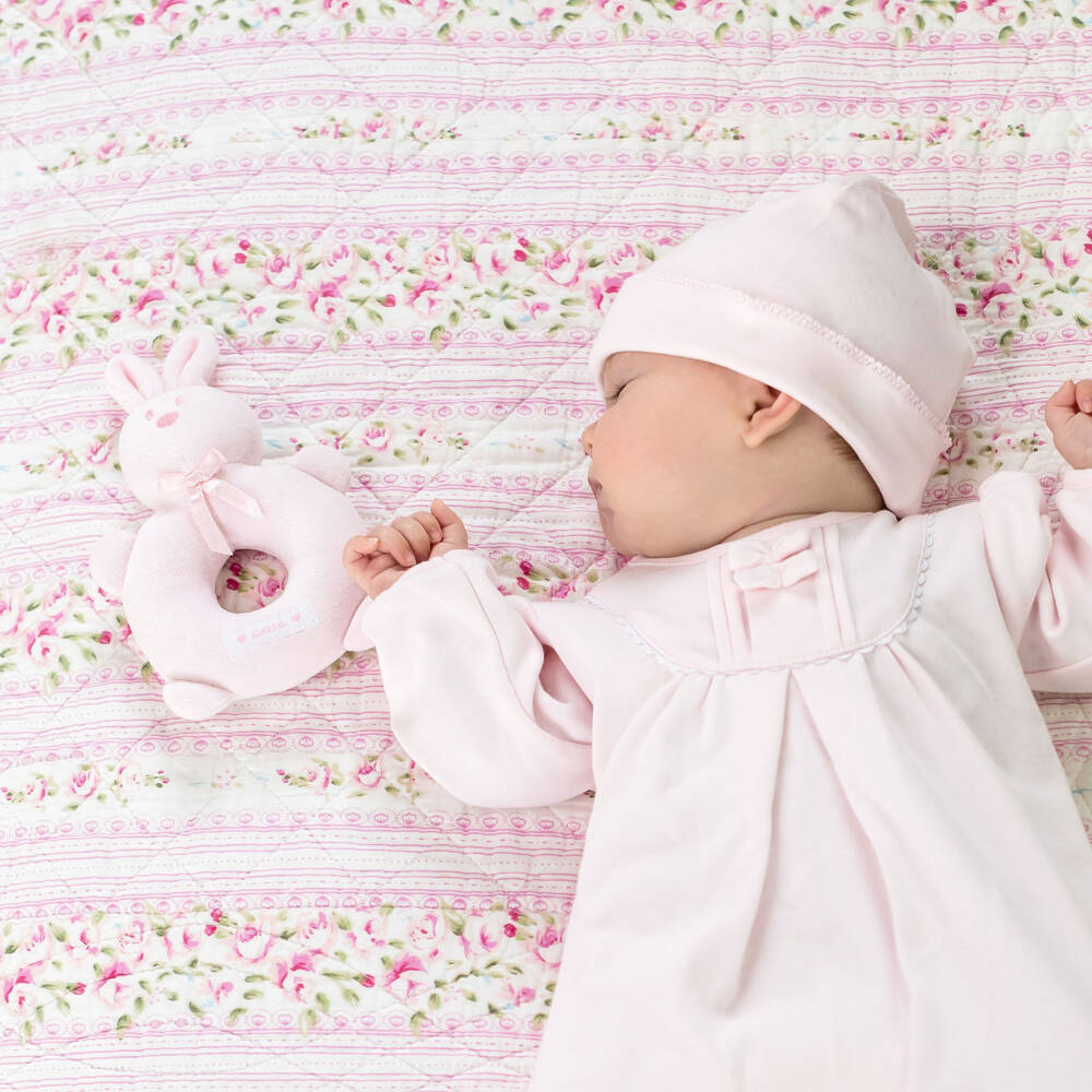 Emile et Rose-Baby Girls Pink Bunny Rattle Toy (14cm) | Childrensalon Outlet