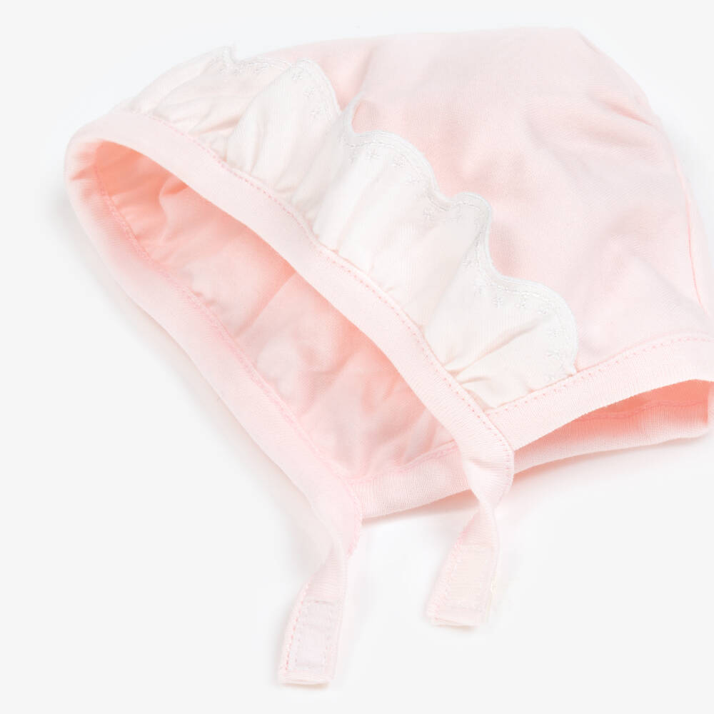 Emile et Rose-Baby Girls Pink Cotton Bonnet | Childrensalon Outlet