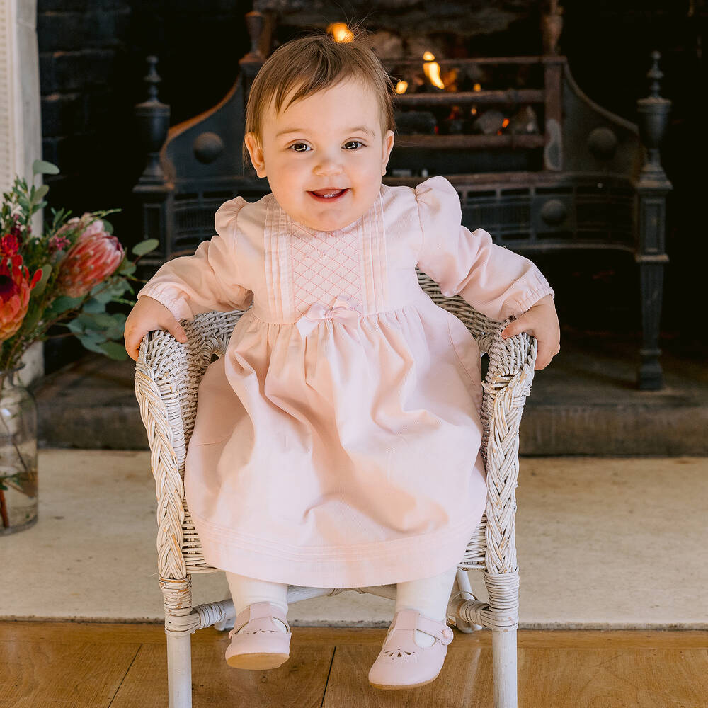 Emile et Rose Baby Girls Pink Cotton Dress Set Childrensalon