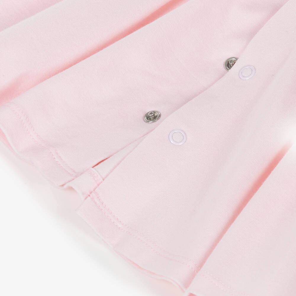 Emile et Rose-Baby Girls Pink Cotton Dress with Floral Embroidery | Childrensalon Outlet